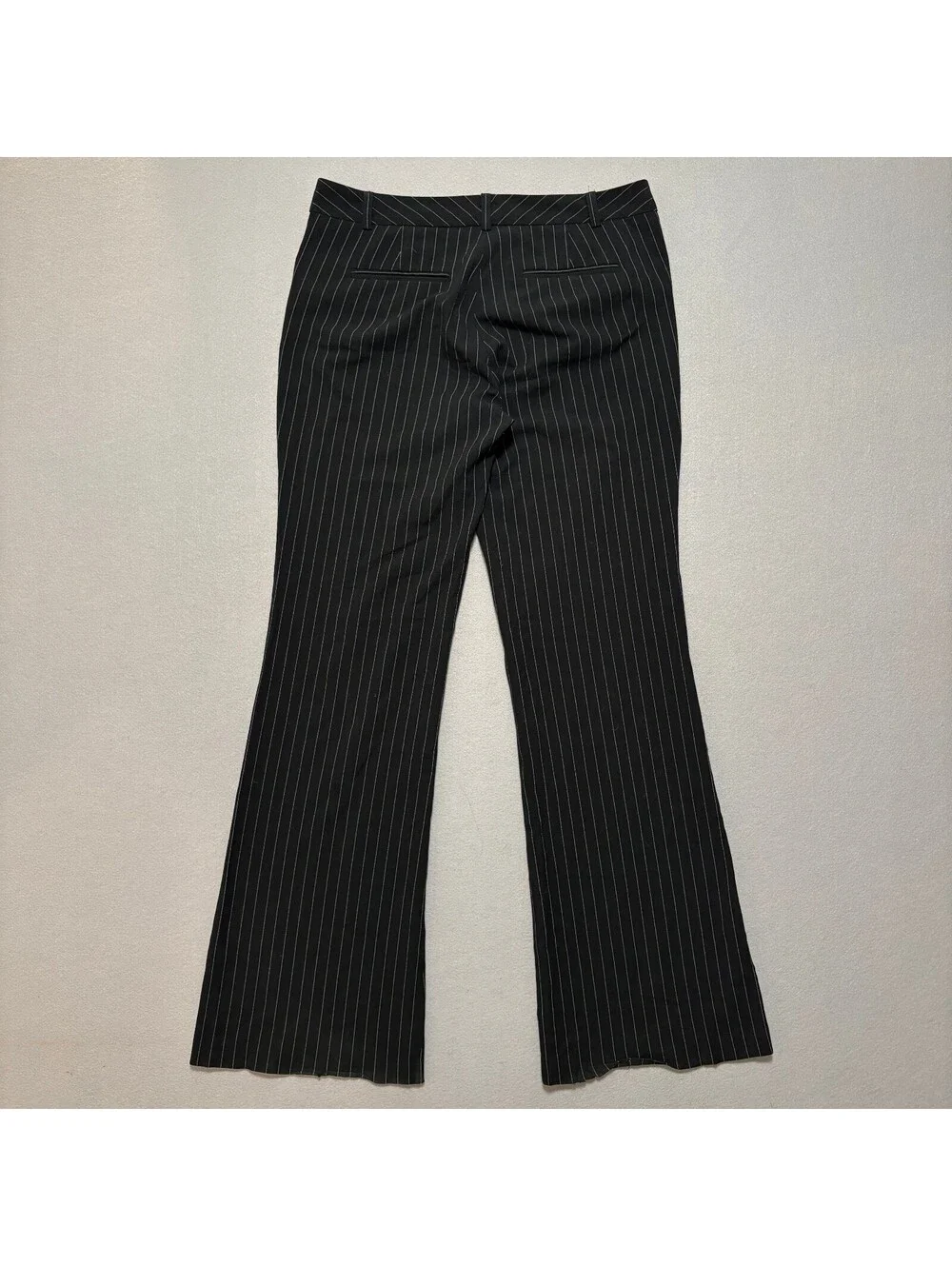 VTG Y2K Star City Pinstripe Flare Pants Women's 30x31 Black Office Siren Goth
